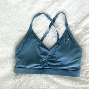 Gymshark Ruched Bra Stone Blue